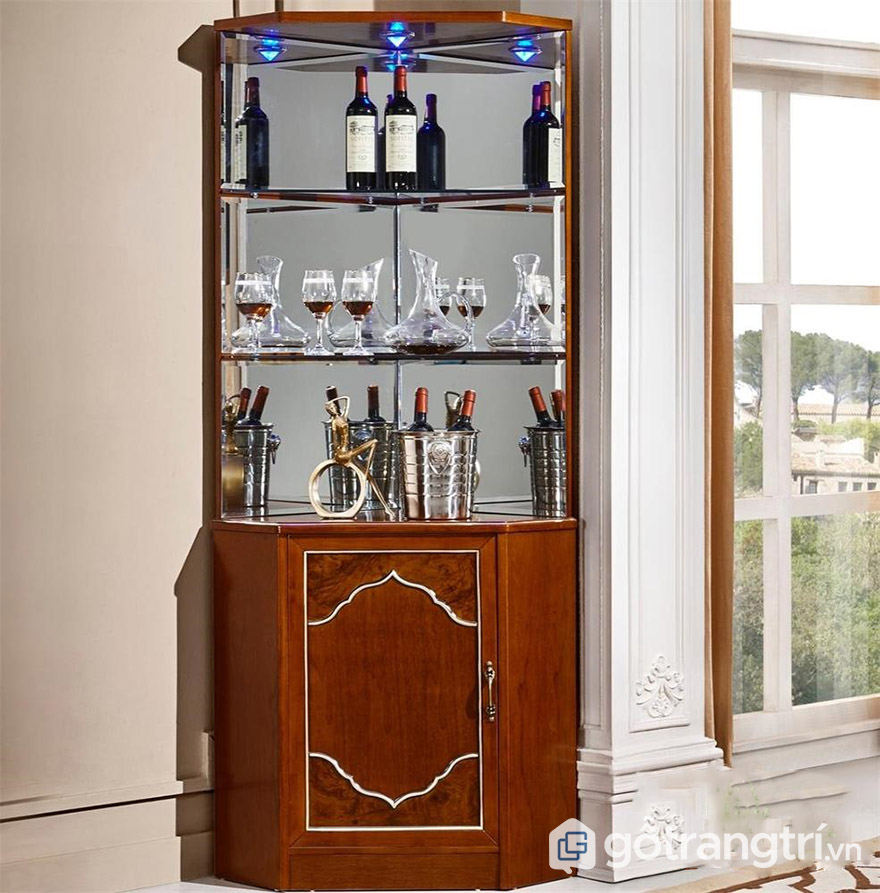 Vì sao bạn nên sở hữu chiếc tủ rượu góc cho phòng khách?